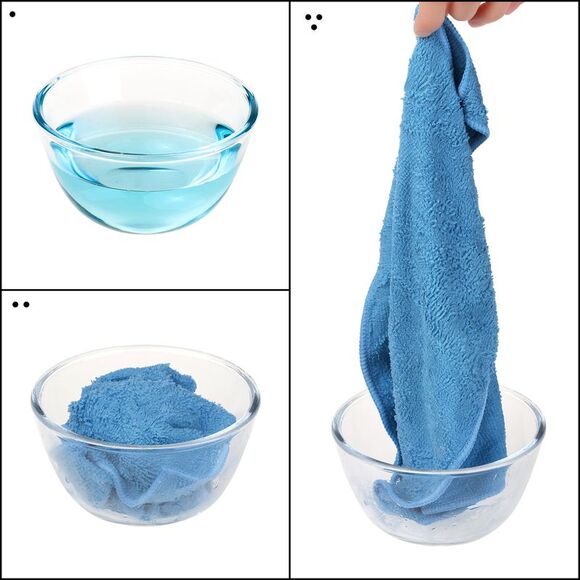 12 Pack Microfiber Lint Free High Absorbent Cleaning Rags 12" x 12" Blue - Picture 4 of 6